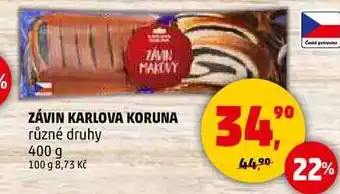 Penny Market ZÁVIN KARLOVA KORUNA různé druhy, 400 g nabídka