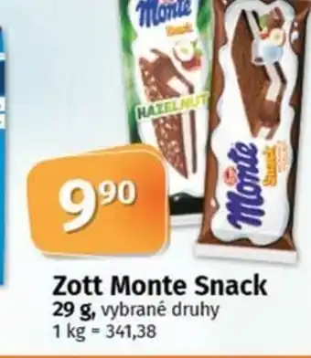 COOP TIP Zott Monte Snack nabídka