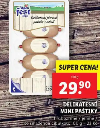 Lidl Delikatesní mini paštiky nabídka