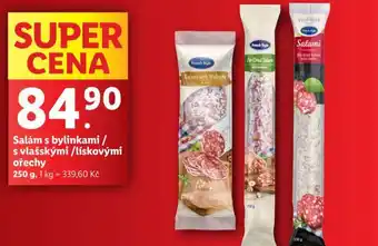 Lidl Salám s bylinkami / vlašskými / lískovými ořechy nabídka