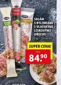 Lidl Salám s bylinkami / vlašskými / lískovými ořechy nabídka