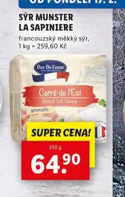 Lidl Sýr munster la sapiniere nabídka