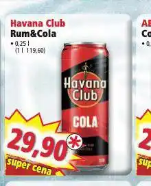 Norma Havana club rum&cola nabídka