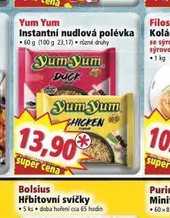 Norma Yum yum instantní nudlová polévka nabídka