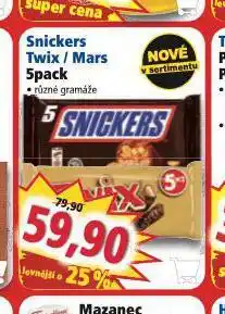 Norma Snickers twix, mars nabídka