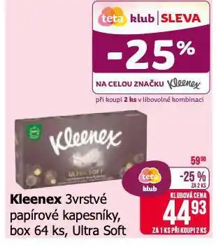 Teta Kleenex papírové kapesníky nabídka