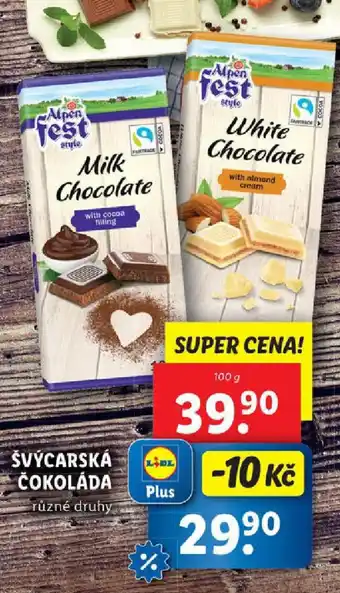 Lidl Švýcarská čokoláda nabídka