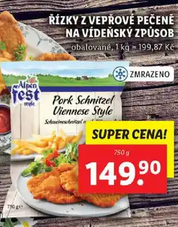 Lidl Řízky z vepřové pečeně na vídeňský způsob nabídka