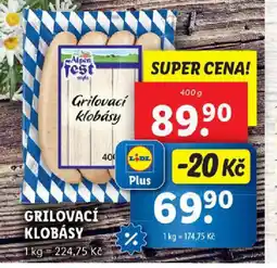 Lidl Grilovací klobásy nabídka