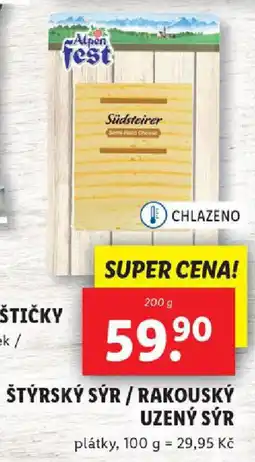 Lidl Štýrský sýr / rakouský uzený sýr nabídka