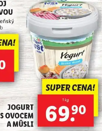 Lidl Jogurt sovocem a müsli nabídka