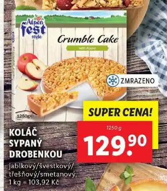 Lidl Koláč sypaný drobenkou nabídka