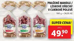 Lidl Pražené mandle/ lískové ořechy v cukrové polevě nabídka