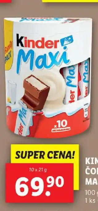 Lidl KINDER Čokoláda maxi nabídka