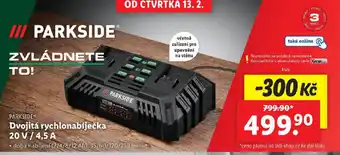 Lidl PARKSIDE Dvojitá rychlonabíječka 20 V/ 4.5 A nabídka