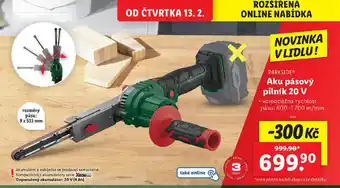 Lidl PARKSIDE Aku pásový pilník 20 V nabídka