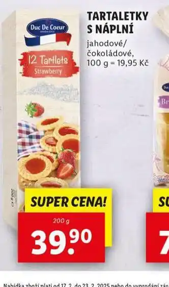 Lidl Tartaletky s náplní nabídka