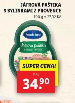 Lidl Játrová paštika s bylinkami z provence nabídka