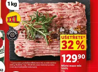 Lidl Mleté maso mix 100% nabídka