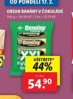 Lidl Orion banány v čokoládě nabídka