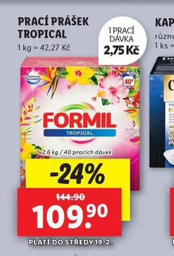 Lidl Formil prací prášek nabídka