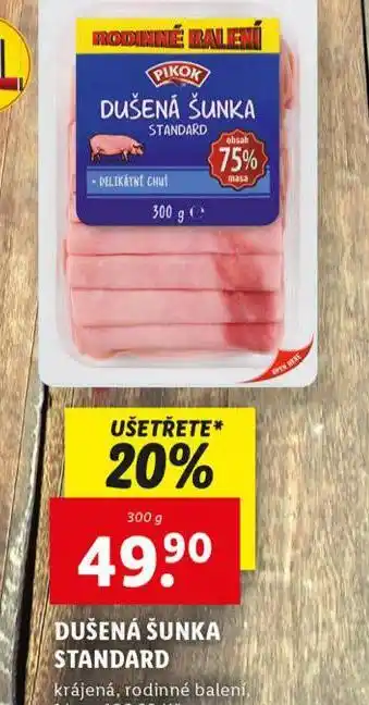 Lidl Dušená šunka standard nabídka