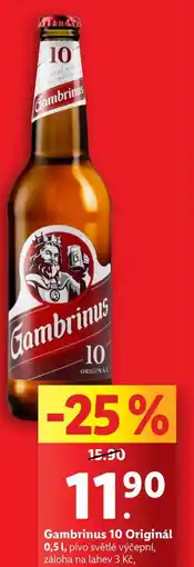 Lidl Pivo gambrinus originál 10 nabídka