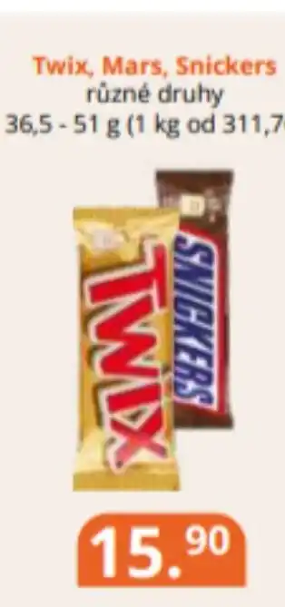 Potraviny CZ Twix, Mars, Snickers nabídka