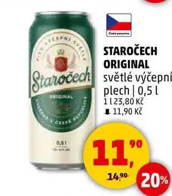 Penny Market Staročech Original světlé výčepní, 0,5l plech nabídka