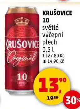 Penny Market KRUŠOVICE 10 světlé výčepní plech, 0,5 l nabídka