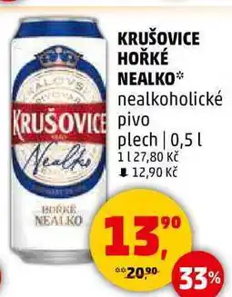 Penny Market KRUŠOVICE HOŘKÉ NEALKO nealkoholické pivo, 0,5 l nabídka