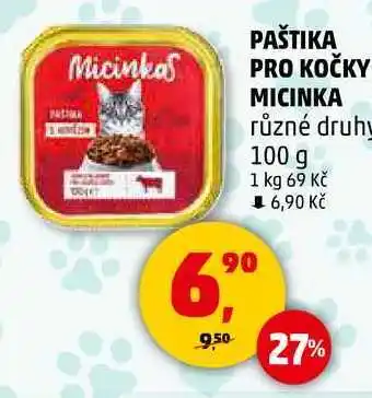 Penny Market PAŠTIKA PRO KOČKY MICINKA různé druhy, 100 g nabídka