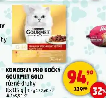 Penny Market KONZERVY PRO KOČKY GOURMET GOLD různé druhy, 8x 85 g nabídka