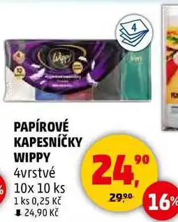 Penny Market PAPÍROVÉ KAPESNÍČKY WIPPY 4vrstvé, 10x 10 ks nabídka
