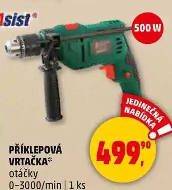 Penny Market PŘÍKLEPOVÁ VRTAČKA otáčky 0-3000/min, 1 ks nabídka