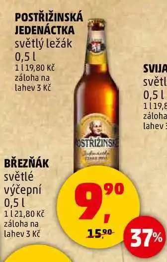 Penny Market POSTŘIŽINSKÁ JEDENÁCTKA světlý ležák, 0,5 l nabídka