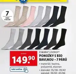 Lidl Ponožky s bio bavlnou nabídka