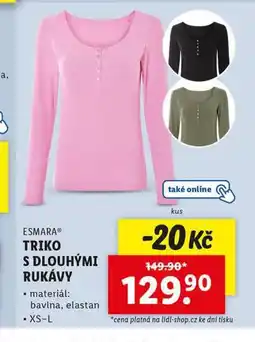 Lidl Triko s dlouhými rukávy nabídka