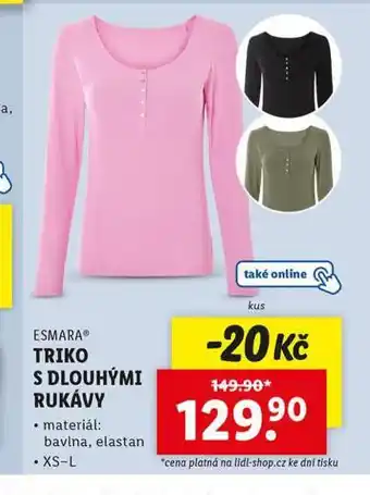 Lidl Triko s dlouhými rukávy nabídka