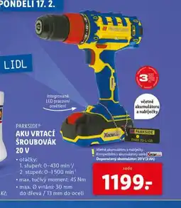 Lidl Aku vrtací šroubovák nabídka