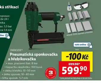 Lidl Pneumatická sponkovačka a hřebíkovačka nabídka