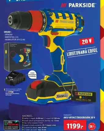 Lidl Aku vrtací šroubovák 20 v nabídka