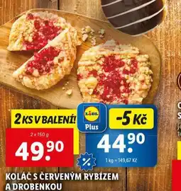 Lidl Koláč s červeným rybízem a drobenkou nabídka