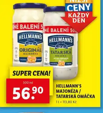 Lidl Hellmann´s tatarská omáčka, majonéza nabídka