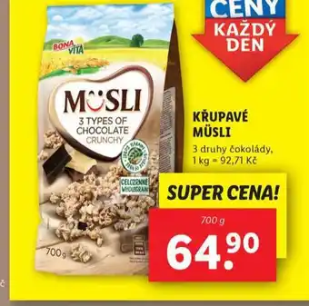 Lidl Křupavé müsli nabídka