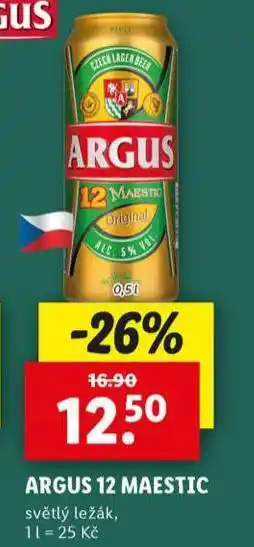 Lidl Pivo argus 12 maestic nabídka