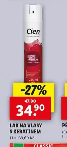 Lidl Cien lak na vlasy s keratinem nabídka