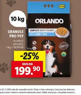 Lidl Orlando granule pro psy nabídka