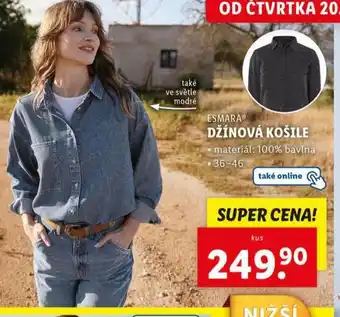 Lidl Džínová košile nabídka