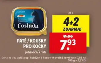 Lidl Coshida paté / kousky pro kočky nabídka